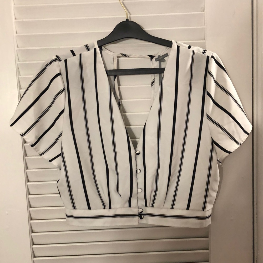 Open back striped crop top. Size L.